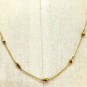 Gorjana 18k Gold Plated Long Faceted Bead Station Necklace 38"